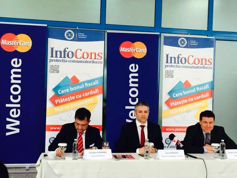 Corneliu Visoianu – Consilier al primului ministru, Sorin Mierlea – Presedinte A.N.P.C.P.P.S. Romania – InfoCons, Cosmin Vladimirescu – General manager MasterCard Romania